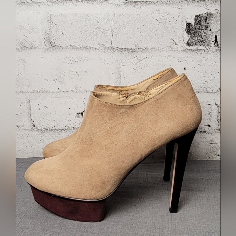 Zara Platform Booties Stiletto Heel Tan | Womenโs 7.5